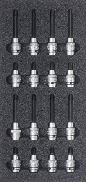 SW-Stahl Werkstattwagensortiment, Schraubendreheinsätze 1/2", T-Profil, 16-teilig, Z3013-22