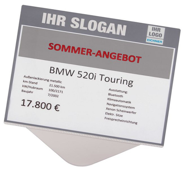 Eichner Verkaufsschilder mit individuell bedruckbarem Rand, Format: DIN A4 quer, VE: 5 Stück, 9219-01002