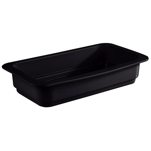 APS GN 1/3 Behälter, 32,5 x 17,6 x 6 cm, Porzellan, schwarz, hitzebeständig bis 220°C, 2 Liter, 82281