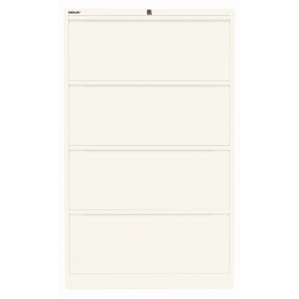 Bisley Hängeregistraturschrank, doppelbahnig, 4 HR-Schubladen, 196 verkehrsweiß antibakteriell, DF4196