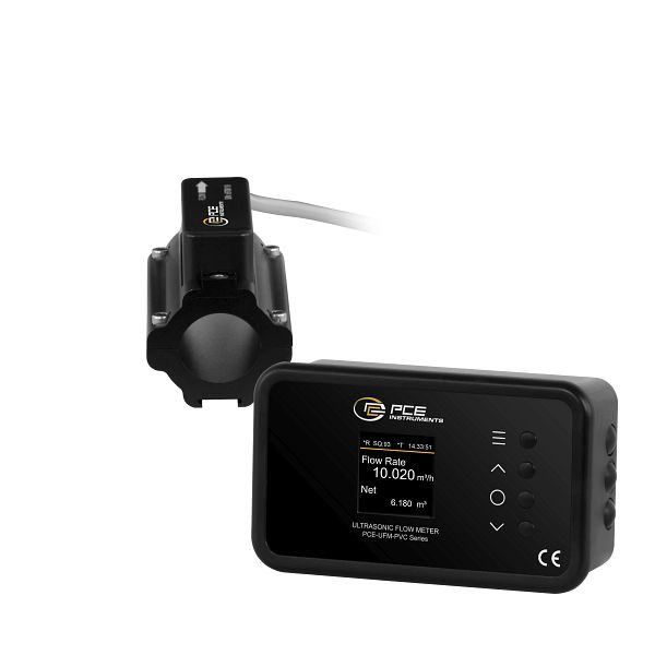 PCE Instruments Durchflussmesser zum Festeinbau, PoE und Sensor mit 9 m Ethernet-Kabel, für PVC-Rohre; DN20, PCE-UFM 20PVC