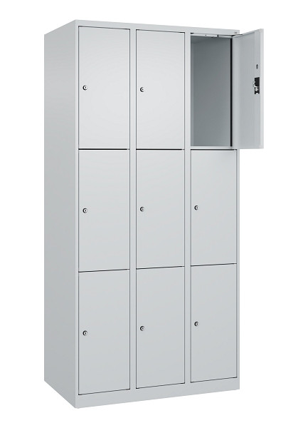 C+P Schließfachschrank Evolo PLUS, 9 Fächer, 1850x900x500mm, 7035/7035, 049000-303 S10013