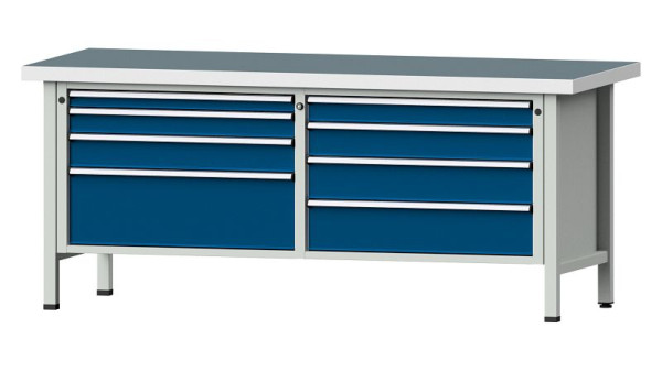 ANKE Werkbänke Kastenwerkbank, Modell 144 VX, 2000 x 800 x 850 mm, RAL 7035/5010, UBP 50 mm, 330.170
