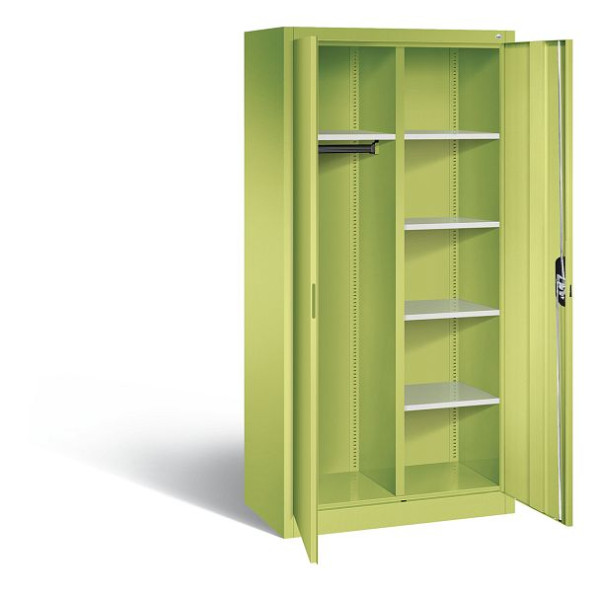 C+P Akten-/Garderobenschrank Acurado, H1950xB930xT500mm, Farbe: Viridingrün / Viridingrün, Muldengriff, 5 OH, 9280-30 S10356