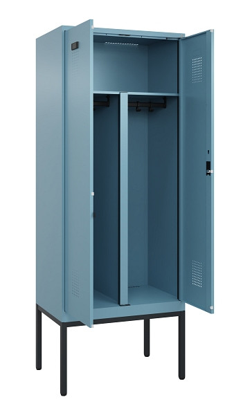 C+P PSA Doppel-Spind Evolo PLUS, Gestell, 2 Abteile, 2120x800x500mm, 0010/0010, Zylinderschloss, 0490327-22P S10048