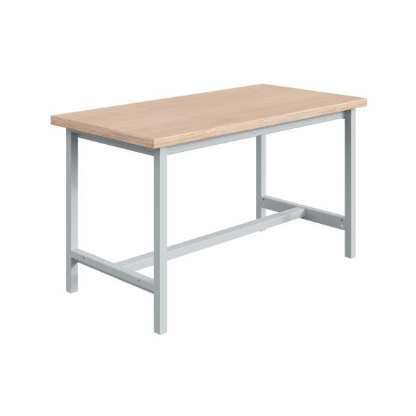 SOFAME PTH Werkbank B 1800 x T 750 x H 840mm, Multiplex-Arbeitsplatte 40 mm, Lichtgrau RAL 7035, W010020005GC