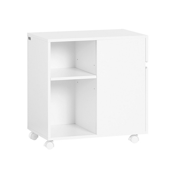 SoBuy Büroschiebeschrank mit einer Schublade Weiß 58x35x59 cm, Modern, ASK05-W