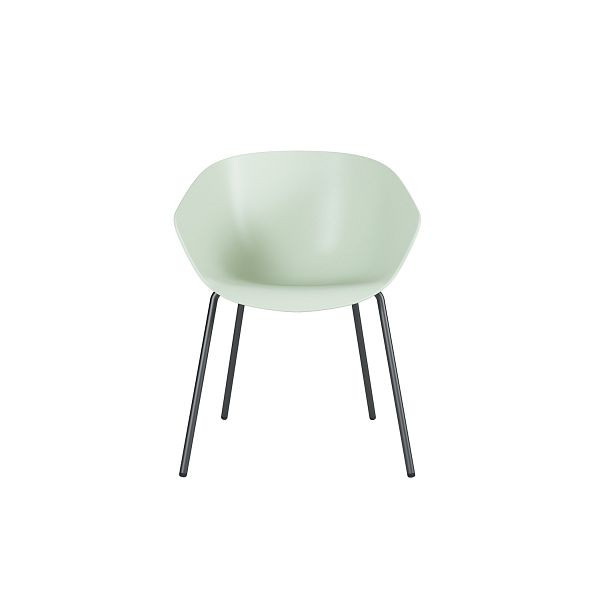 Bisley 2er Set, Besucherstuhl STAY, Polypropylensitz, Gestell schwarz, 4-Fuß Gestell, PXS002 mint, STAY4P2PXS002