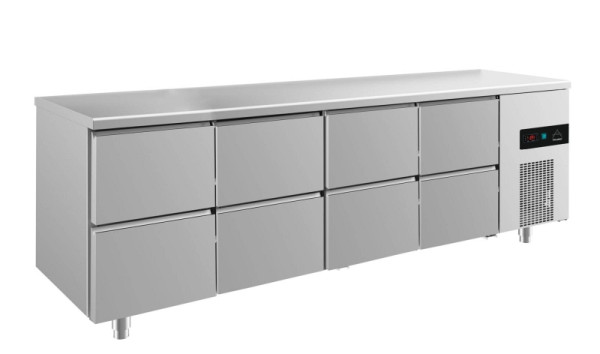 A&S Polarny Kühltisch -2 bis +8°C mit 4x zwei Schubladen, 2330 x 700 x 850 mm, KT4ZZZZ