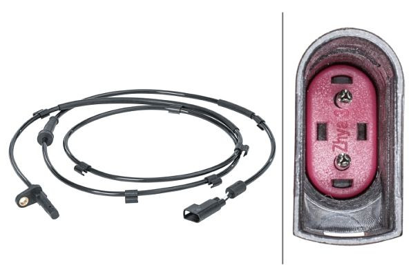 HELLA Sensor, Raddrehzahl, 2-polig, Hinterachse, Kabel: 1770mm, 6PU 012 679-901