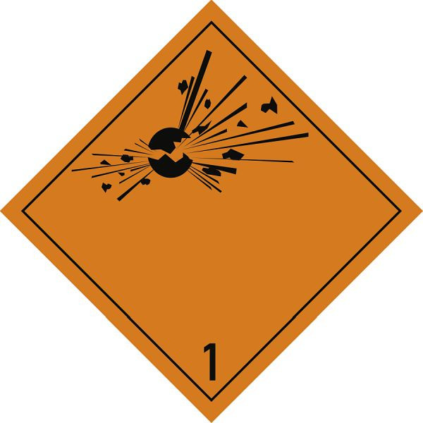 Moedel Gefahrzettel Klasse 1, Folie, 300x300 mm, 65928, 4060081029785