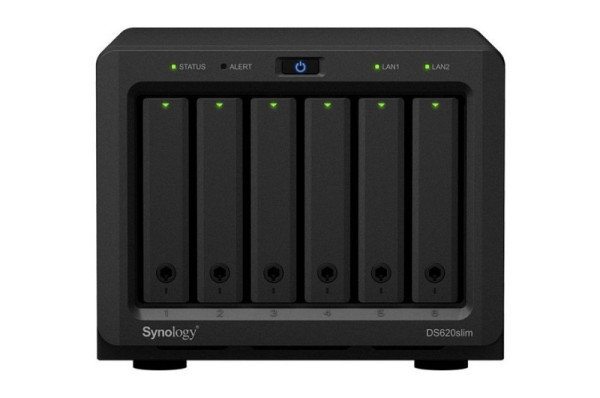 Synology Network Attached Storage, 6-Bay, ohne 2,5" HDD, Hotswap, 2x GBit LAN, 2x USB 3.0, DS620slim