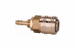 Riegler Schnellverschlusskupplung NW 7,2, Messing blank mit Schottgewinde und Schlauchtülle, 107230