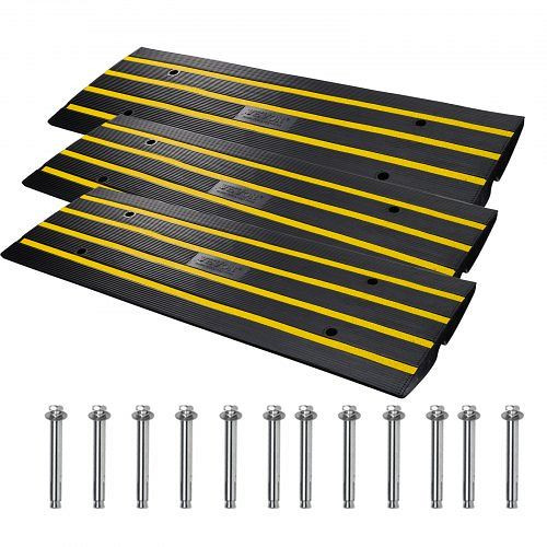 VEVOR 3x Schwellenrampe Türschwellenrampe Rampe Bordsteinrampe 122x40,5x6,5cm, ZXDBLYPDGB348TJ54V0