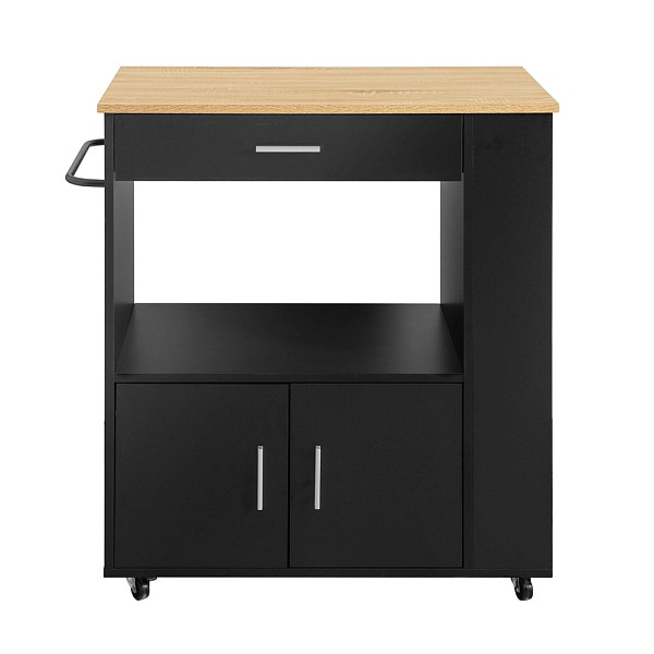 SoBuy Küchenwagen mit einer Schublade Schwarz 82x46x88 cm, Funktional, FKW113-SCH