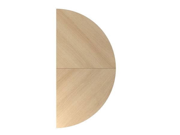 Hammerbacher Anbautisch 2xViertelkreis HA160, 160 x 80 cm, Platte: Eiche, 25 mm dick, Anbautisch mit Stützfuß Graphit, Arbeitshöhe 68-76 cm, VHA160/E/G