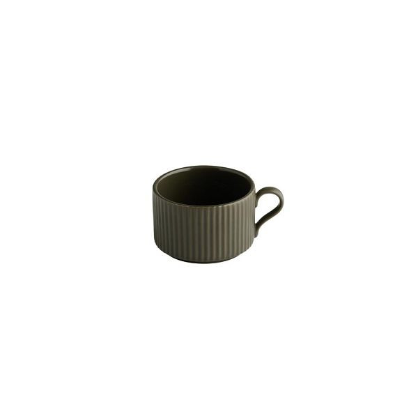 APS Cappuccinotasse THE GRID - Porzellan, Ø 9 cm, 200 ml, Farbe mud (braun), stapelbar, 19066