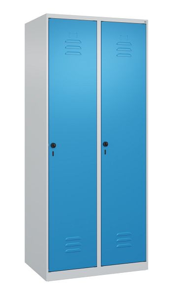 C+P Mehrzweckschrank Classic PLUS, Wäsche-Spind, 2 Abteile, 1850x800x500mm, 7035/5012, Drehriegel, Türen rechts angeschlagen, 080000-22B S10004