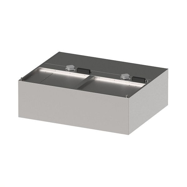 Stalgast Induktions-Wandhaube "Expert Line", 1300x900x450 mm, Kastenform mit LC2 Typ A Zyklonen-/Labyrinthfilter, WH13913