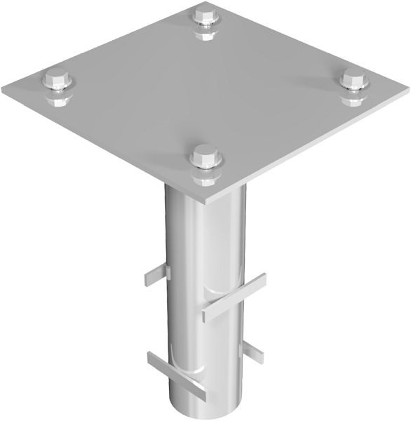 Schake Bodenhülse zum Einbetonieren für Hauptstütze der Wegeschranke Typ 415 inkl. 4 Schrauben, 415_91