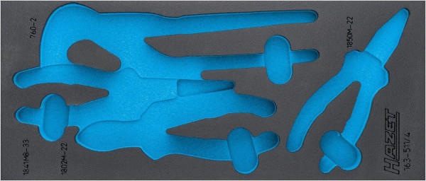 Hazet 2-Komponenten Weichschaum-Einlage, für163-511 Abmessungen / Länge: 392 mm x 172 mm Ordnungssystem Größe: 1/3+ (172 x 392 mm), 163-511L