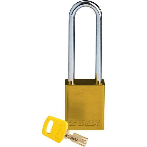 Brady Vorhängeschloss SafeKey, Aluminium lichte Bügelhöhe 76,20 mm, gelb, 311995
