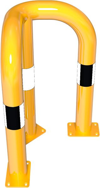 Schake Rammschutzbügel 90° gleichschenklig Stahlrohr Ø 76 mm gelb / schwarz, Gesamtbreite: 350 mm, Höhe Überflur: 650 mm, für Dübel Befestigung, 477_30PBG
