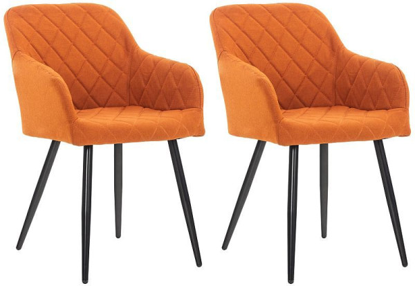 CLP 2er Set Esszimmerstuhl Shila Stoff, orange, 322097