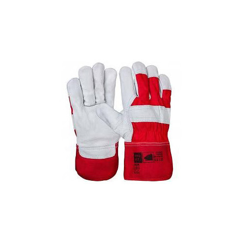 PRO FIT Rindvollleder-Handschuh, komplett gefüttert, "Sturm", rot/natur, Premium-Qualität, Größe: 10, VE: 12 Paar, 554123-10