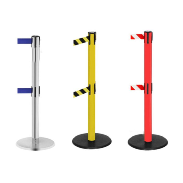 Stein HGS Personenleitsystem -P-Line Duo-, blau, rot/weiß diagonal (schraffiert), mit magnetischem Gurtendstück, Gurtlänge: 2 x 2,3 m, 36400-0504