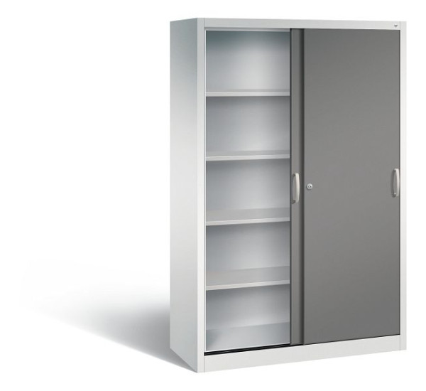 C+P Schiebetürenschrank Acurado, H1950xB1200xT500mm, Farbe: Lichtgrau / Vulkangrau, Bügelgriff, 5 OH, 2050-00 S10227