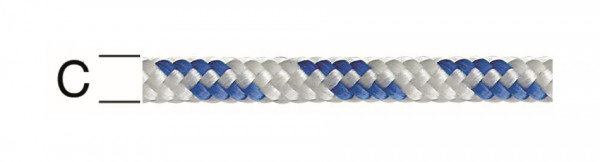 Vormann PP-Kernmantelschnur 4mm, weißblau, VE: 120 Meter, 008405040WBL