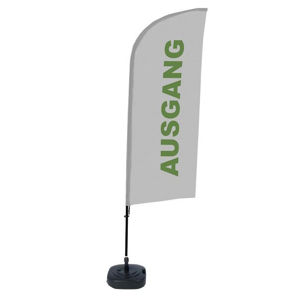 Showdown Displays Beachflag Alu Wind Komplett-Set Ausgang Grau Deutsch ECO, BFAW310-WT21-I104ECO