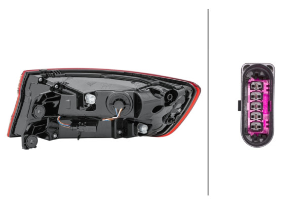 HELLA Heckleuchte, LED, äusserer Teil, für u.a. Audi A4 (8W2, 8WC, B9), ECE/CCC, links, 2SD 012 246-051
