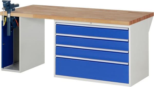 RAU Werkbank Serie 7000 - Modell 7710-2, B2000 x T900 x H890 mm, Systemunterbau B2000 x T850 x H850 mm, 03-7710A2-209B4M.11