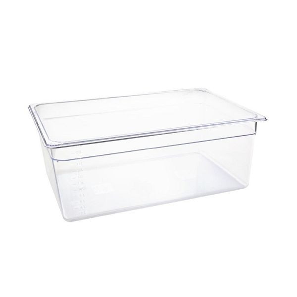 Vogue Polycarbonat GN-Behälter GN1/1 200mm, perfekt für den Einbau in Kühlschränken, U227