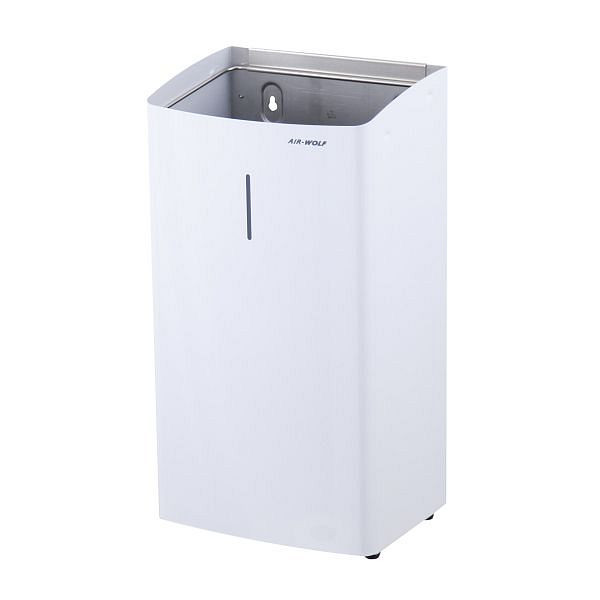 Air Wolf Abfallbehälter mit 27 Liter Volumen, Serie Alpha, H x B x T: 500 x 265 x 200 mm, Edelstahl weiß, 60-114