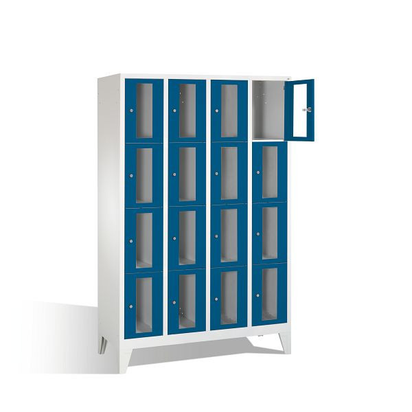 C+P Schließfachschrank Classic, H1850xB1190xT500mm, Farbe: Lichtgrau / Enzianblau, 8010A404 S10002