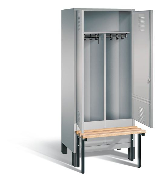 C+P Schwarz-Weiss-Spind Evolo, H1850xB810xT815mm, Farbe: Weißaluminium, 48032-22 S10086