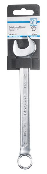 SW-Stahl Gabelringschlüssel, 7 mm, auf Kunststoff-Hänger, 00802SB