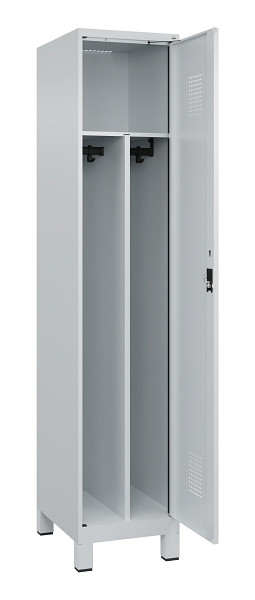 C+P Spind Evolo PLUS, mit Füßen, 1 Abteil, 1950x400x500mm, 7035/7035, Verschluss Zylinderschloss, 049010-12F S10040