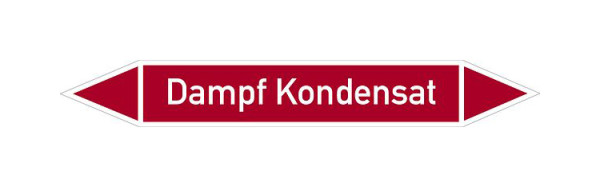 Schilder Klar Rohrleitungskennzeichen Dampf Kondensat, 100x15 mm Folie selbstklebend, 101493/60