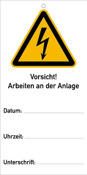 Schilder Klar Arbeiten an der Anlage, 75x150x1.5 mm Kunststoff, 7128/79
