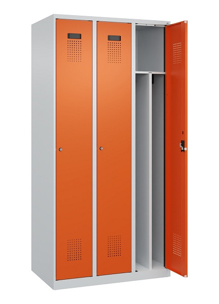 C+P Spind Evolo PLUS, 3 Abteile, 1850x900x500mm, 7035/2004, Verschluss Zylinderschloss, 049000-30F S10029