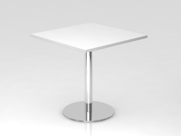 Hammerbacher Besprechungstisch 80x80cm Weiß/Chrom, Gestell verchromt, VSTF88/W/C