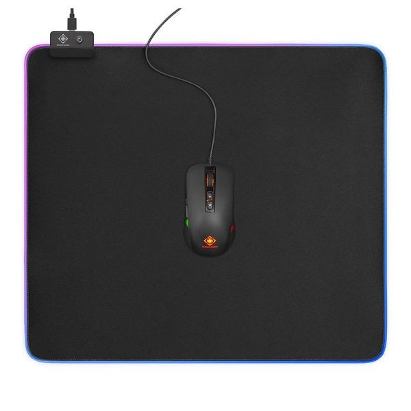 Deltaco XXL Gaming Mauspad RGB (45 x 40cm, 6 x RGB-Modi, 7 x Static-Modi), GAM-078