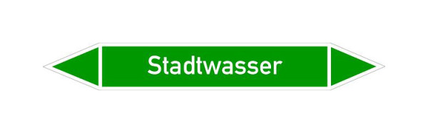 Schilder Klar Rohrleitungskennzeichen Stadtwasser, 100x15 mm Folie selbstklebend, 101467/60