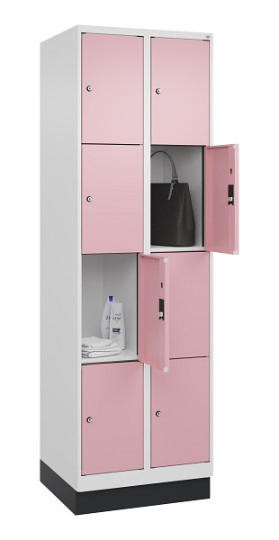 C+P Schließfachschrank Evolo PLUS, mit Sockel, 8 Fächer, 1950x600x500mm, 9016/30, 049020-204 S10018