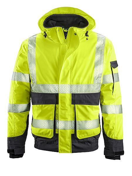 4PROTECT Warn-Wetterschutz-Blouson NEWARK, Farbe: leuchtgelb/grau, Größe: S, 3416-S