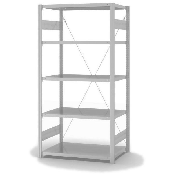 hofe Grundregal, zerlegt, 5 Böden 2000 x 600 x 1000 mm, lichtgrau ähnlich RAL 7035 ableitfähig kunststoffbeschichtet, HKG20610ESD